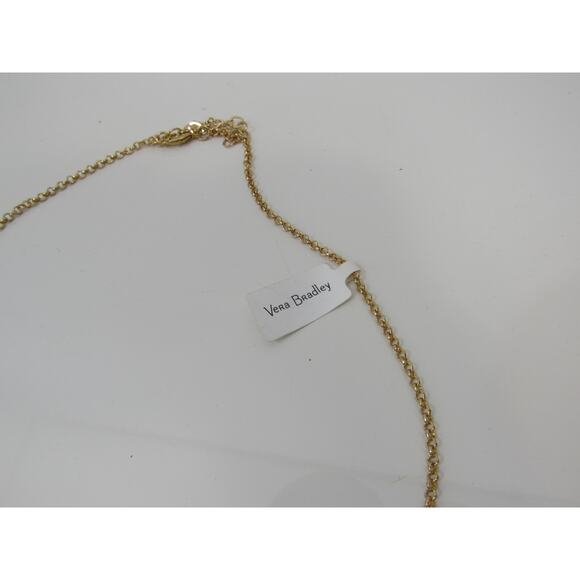 NWT Vera Bradley Petals Cluster Gold Tone Clear Rhinestone Necklace NEW - Picture 3 of 5
